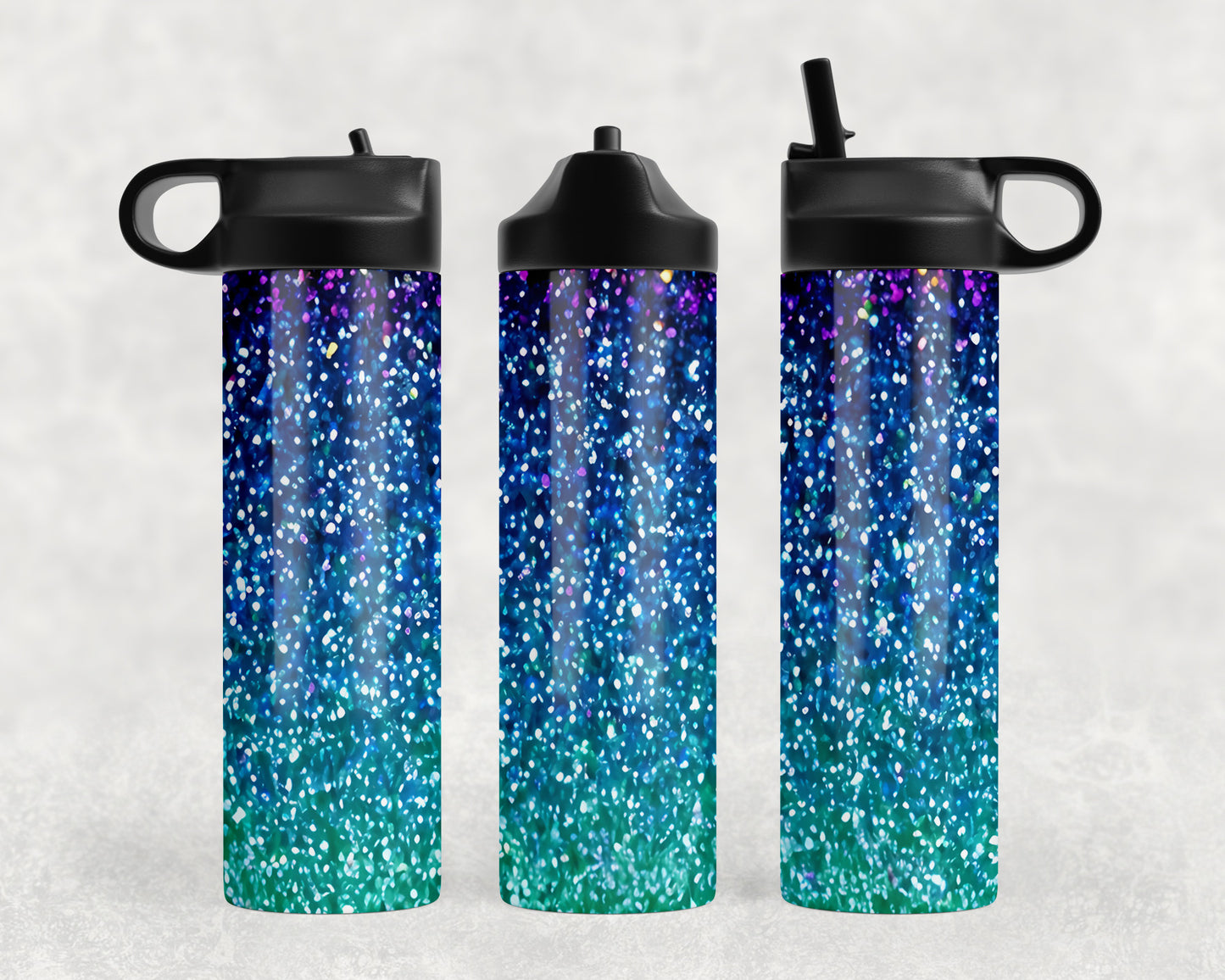 Faux Printed Glitter Water Bottle - 275