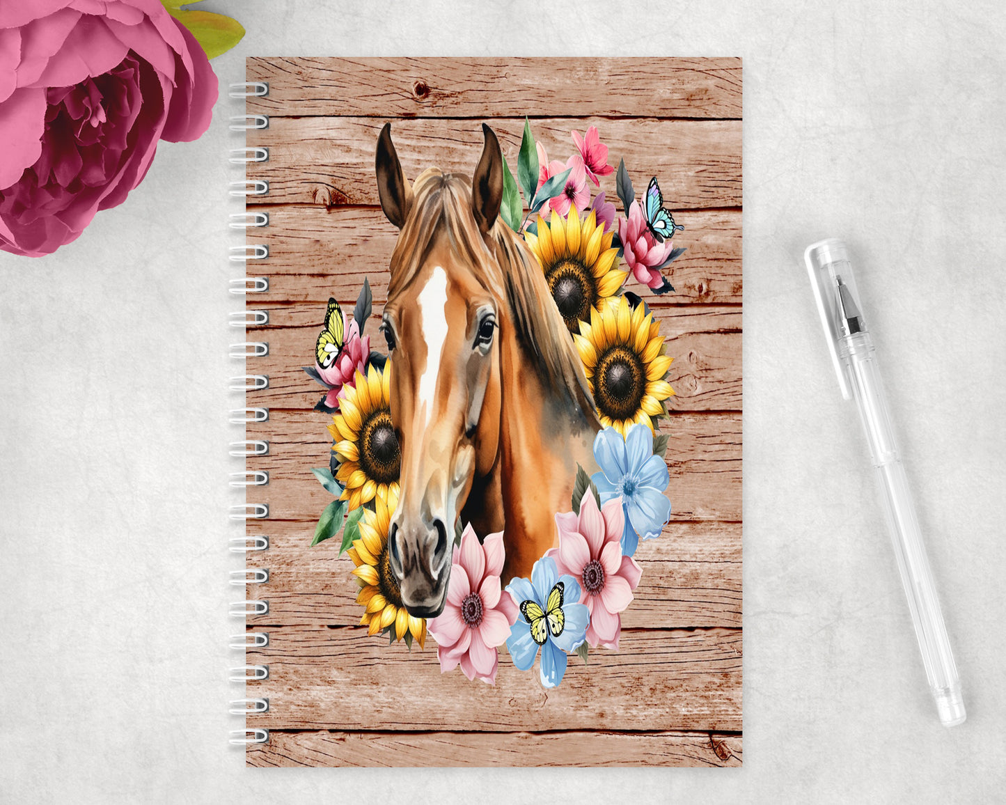 Horse Spiral Lined A5 Journal - 277