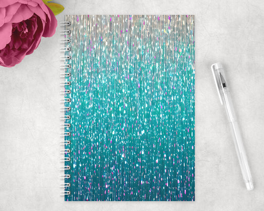 Faux Printed Glitter Spiral Lined A5 Journal - 283