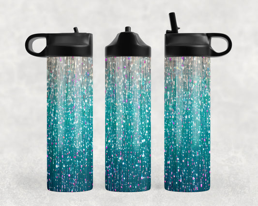 Faux Printed Glitter Water Bottle - 283