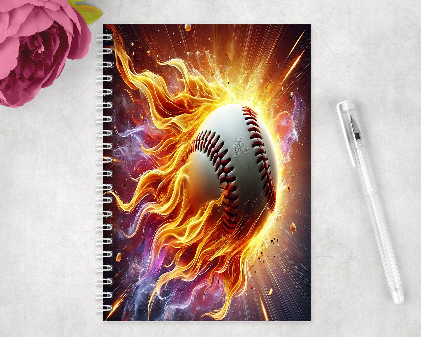 Baseball Spiral Lined A5 Journal - 286