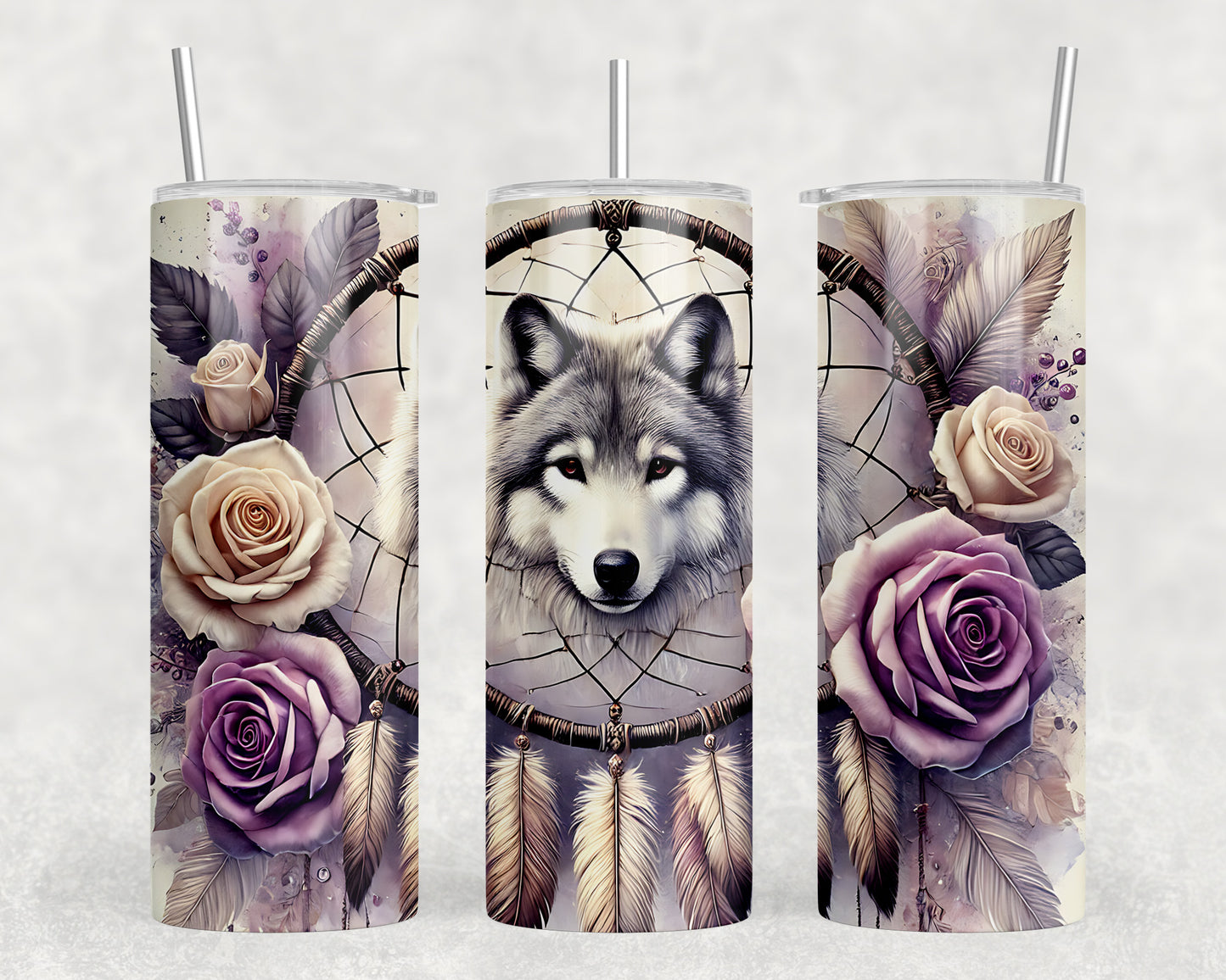 Wolf Dream Catcher 20oz Skinny Tumbler - 287