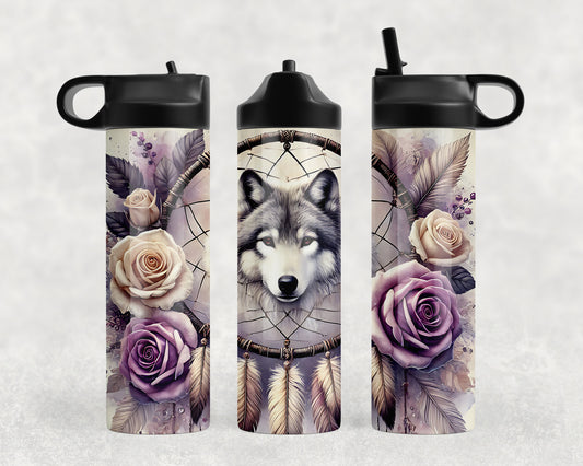 Wolf Dream Catcher Water Bottle - 287