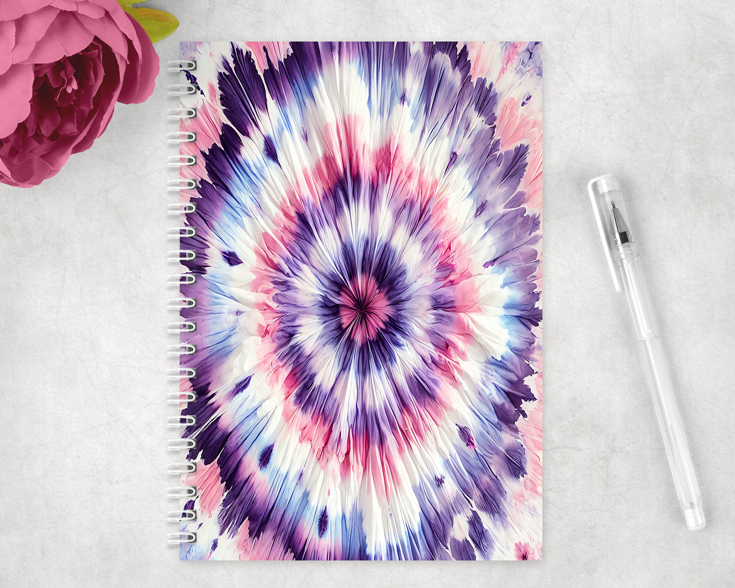 Tie Dye Spiral Lined A5 Journal - 292