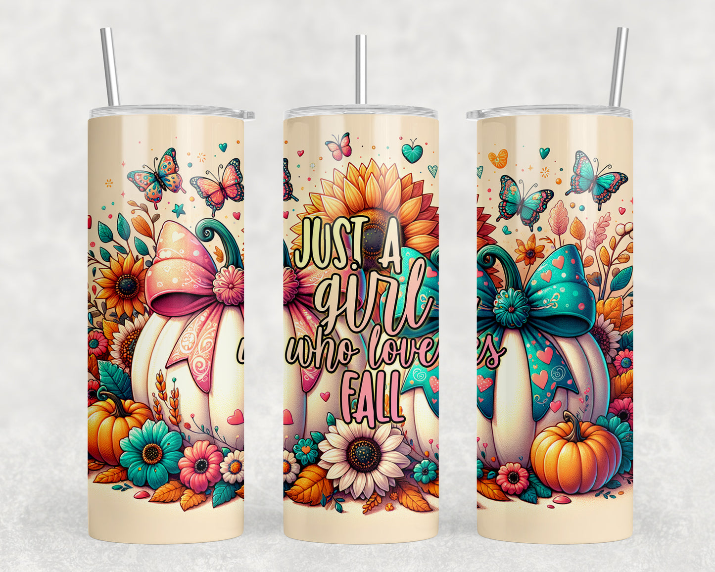 Fall Pumpkins 20oz Skinny Tumbler - 308