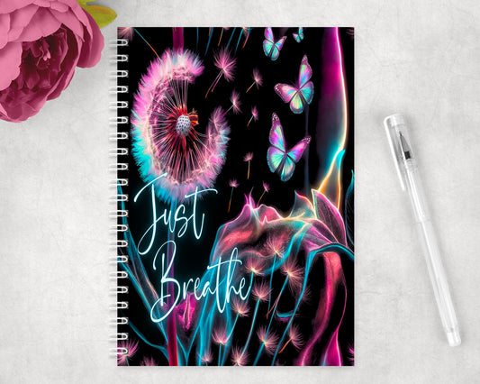 Just Breathe Dandelion Spiral Lined A5 Journal - 313