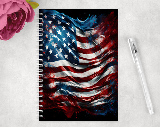 American Flag Spiral Lined A5 Journal - 315