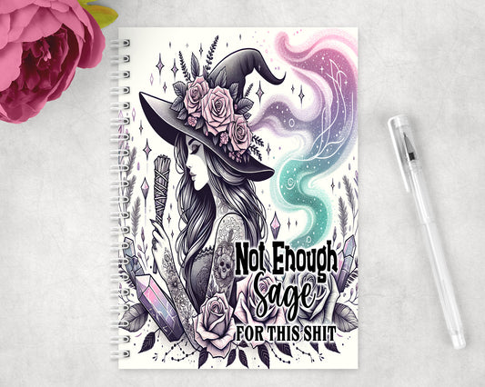 Tattoo Girl Not Enough Sage  Spiral Lined A5 Journal - 323