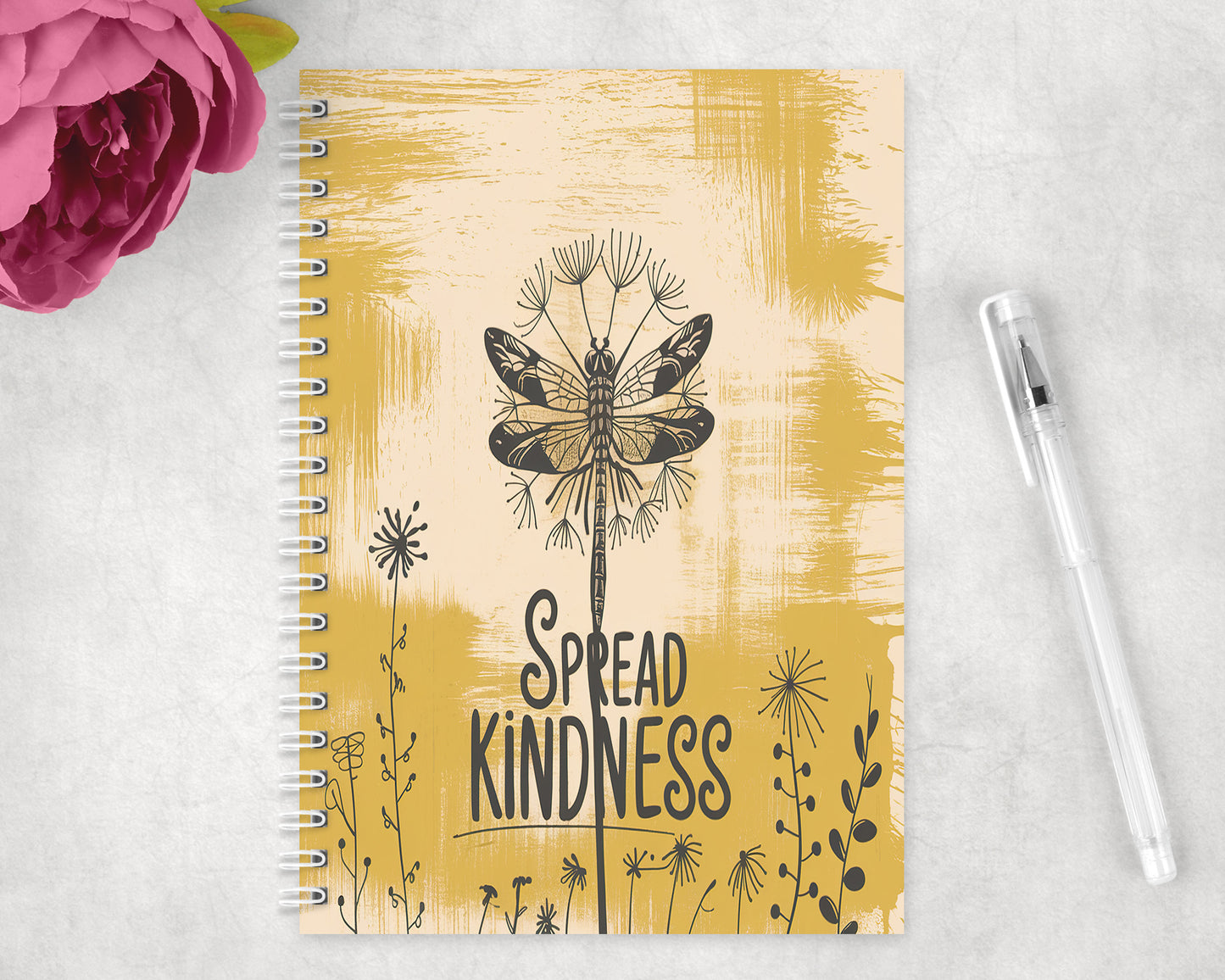 Spread Kindness Dandelion Spiral Lined A5 Journal - 328