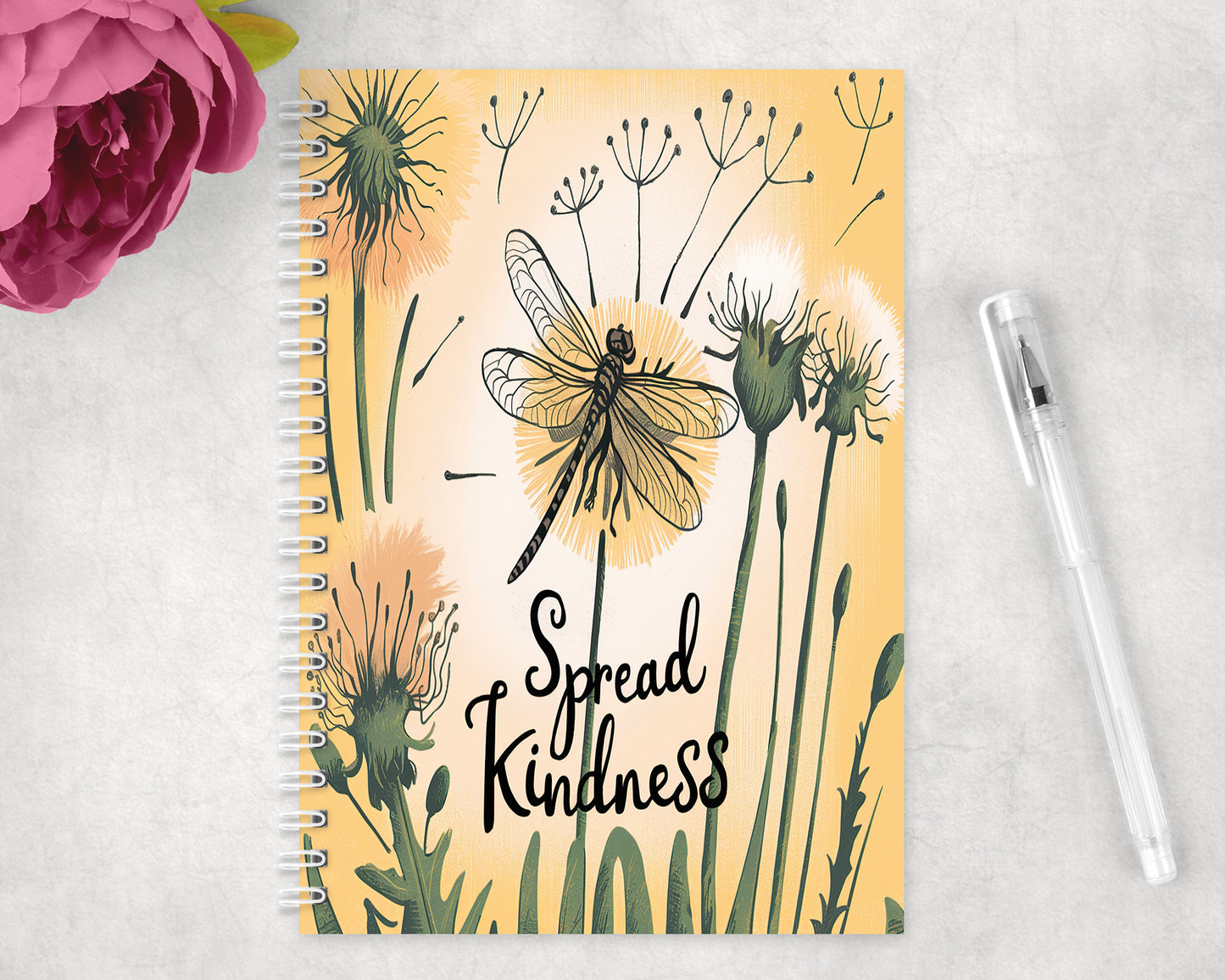 Spread Kindness Dandelion Spiral Lined A5 Journal - 330