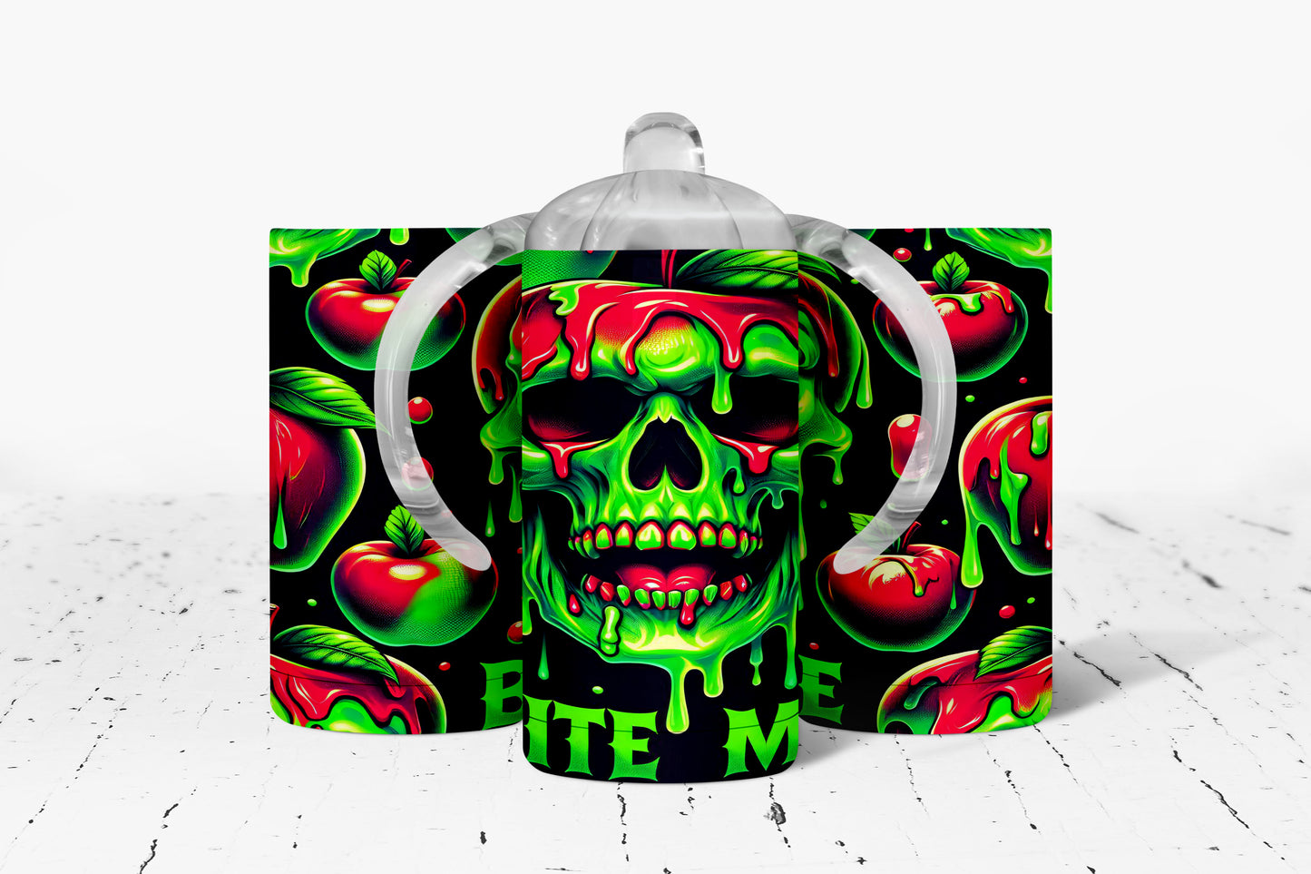 Poison Apple Skull Kids Dual Lid Sippy Cup Tumbler - 331