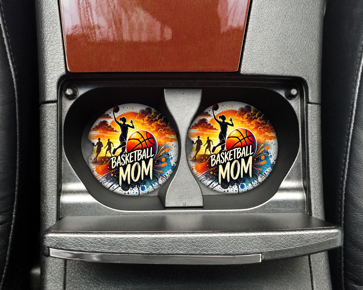 Basketball Mom Car Coaster Set - 336