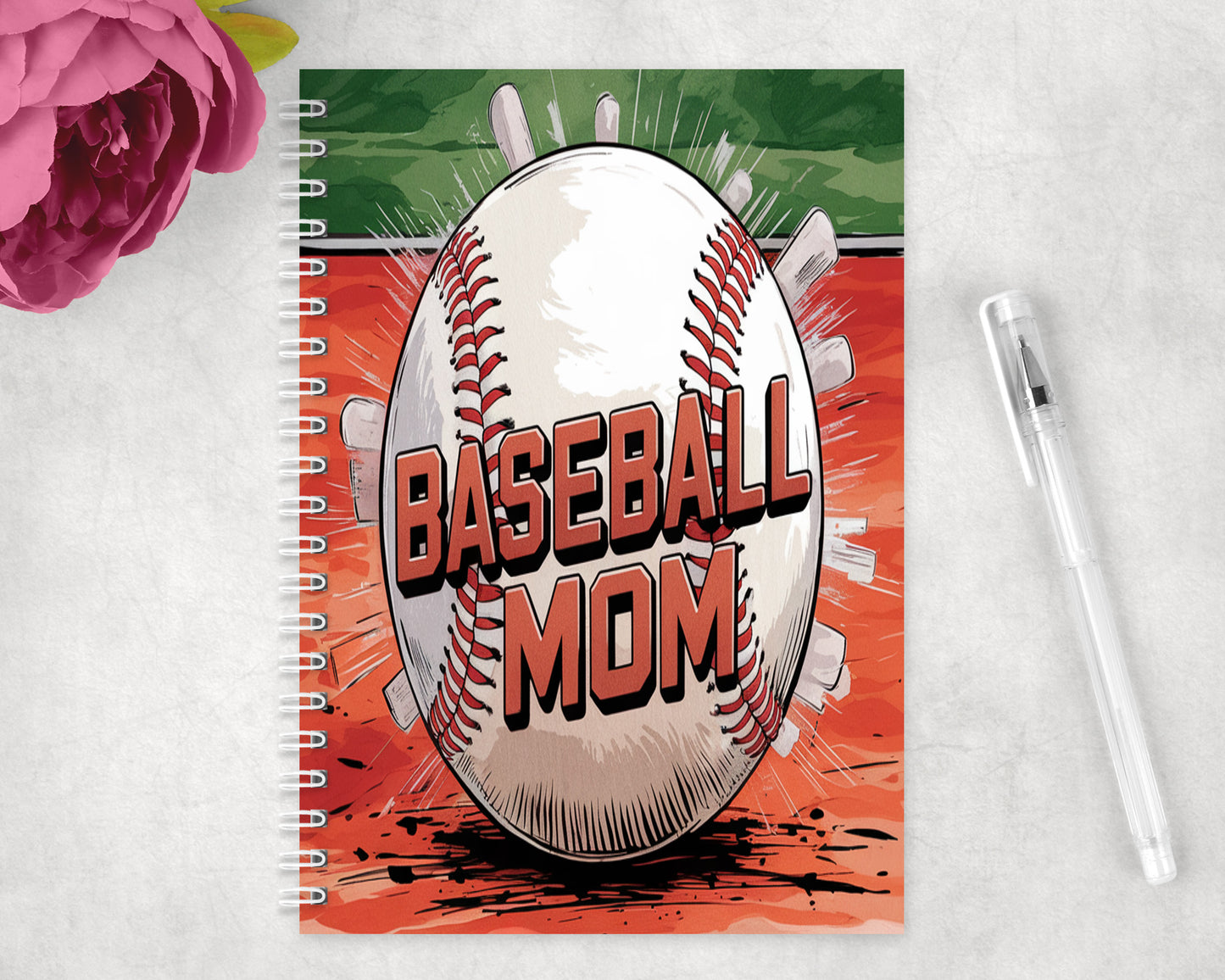 Baseball Mom Spiral Lined A5 Journal - 339