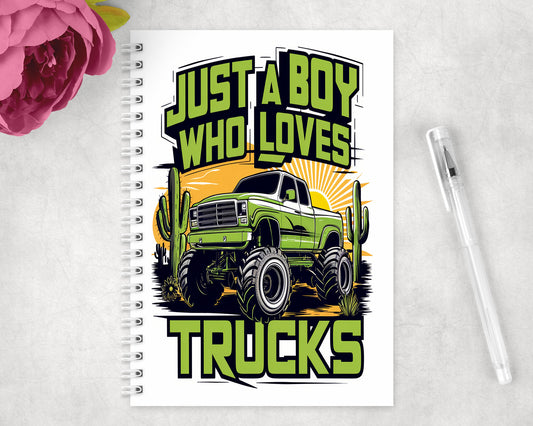 Monster Truck Spiral Lined A5 Journal - 342