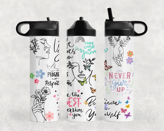 Line Art Affirmations Water Bottle - 343