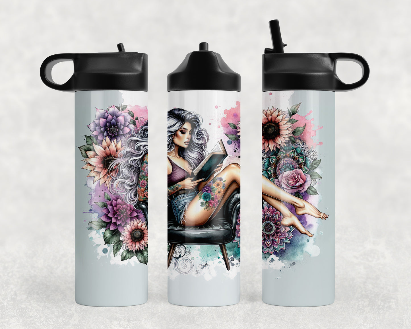 Tattoo Girl Water Bottle - 344