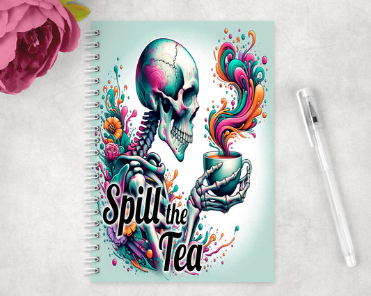 Funny Skeleton Spiral Lined A5 Journal - 351