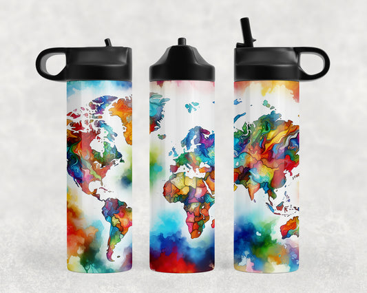 World Map Water Bottle - 352