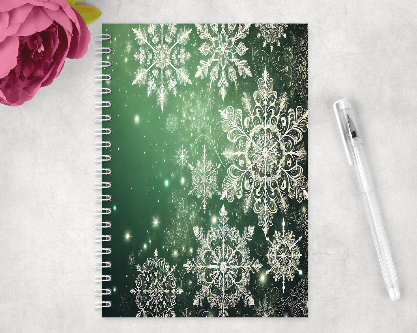 Snowflakes Spiral Lined A5 Journal - 354