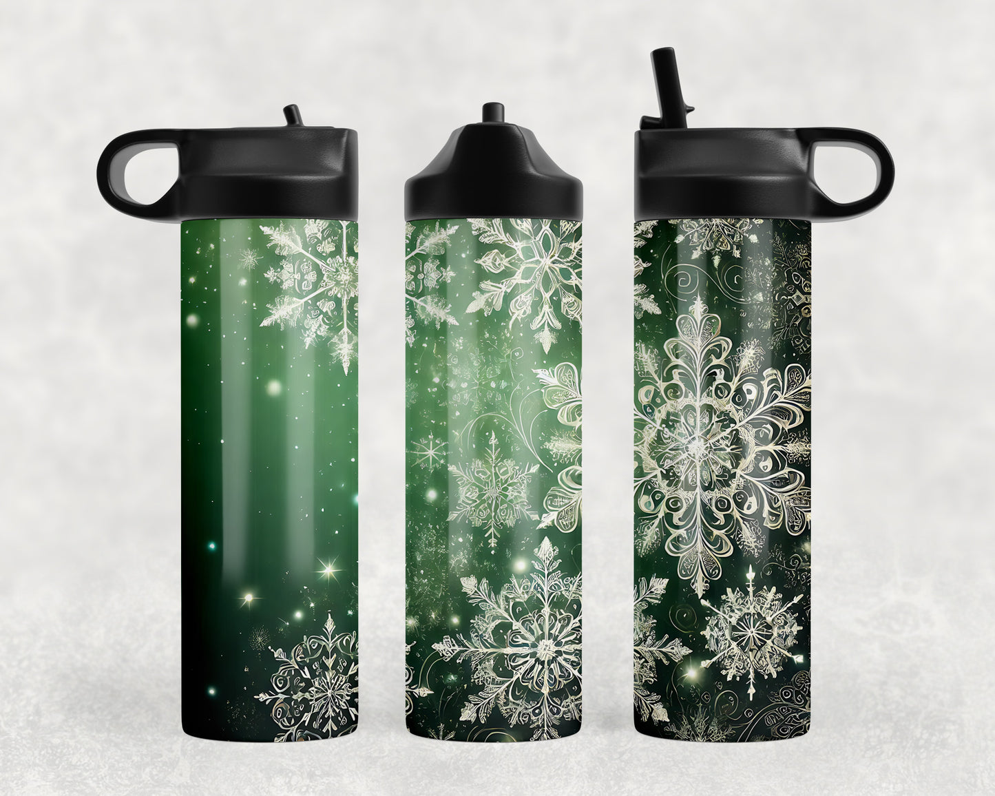 Snowflakes Water Bottle - 354