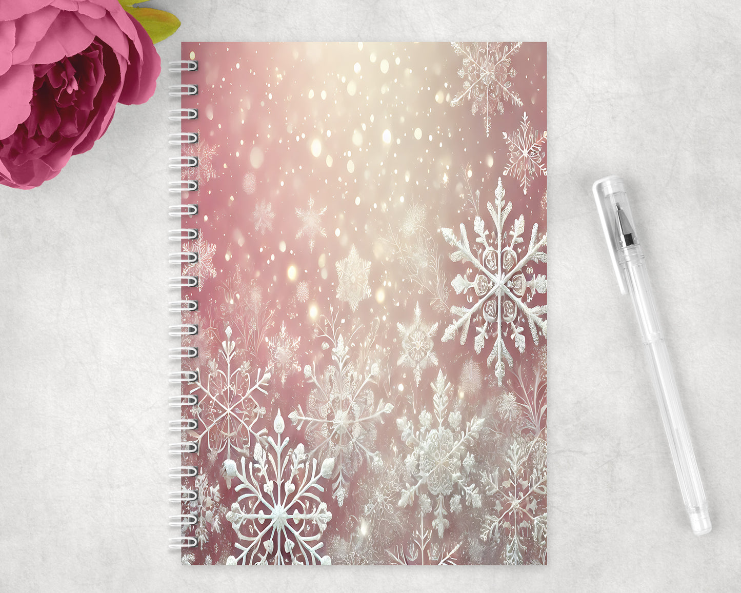 Snowflakes Spiral Lined A5 Journal - 355