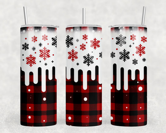 Christmas Winter Plaid 20oz Skinny Tumbler - 358