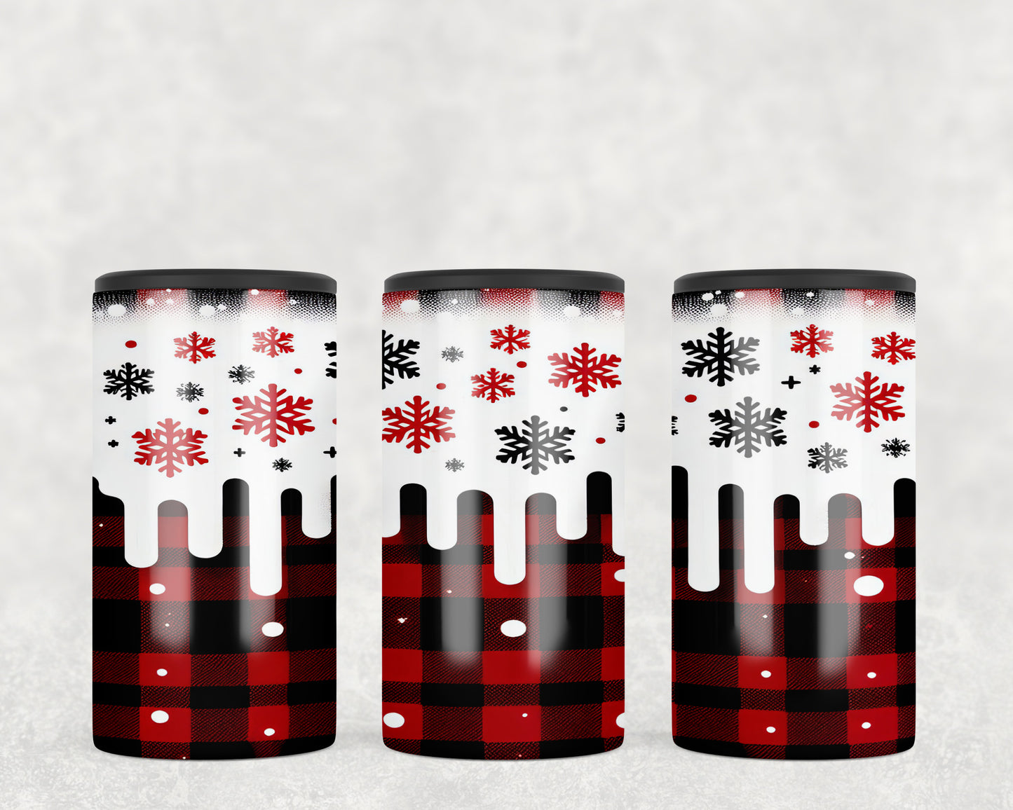 Christmas Winter Plaid 5-in-1 Can Hugger Tumbler - 358