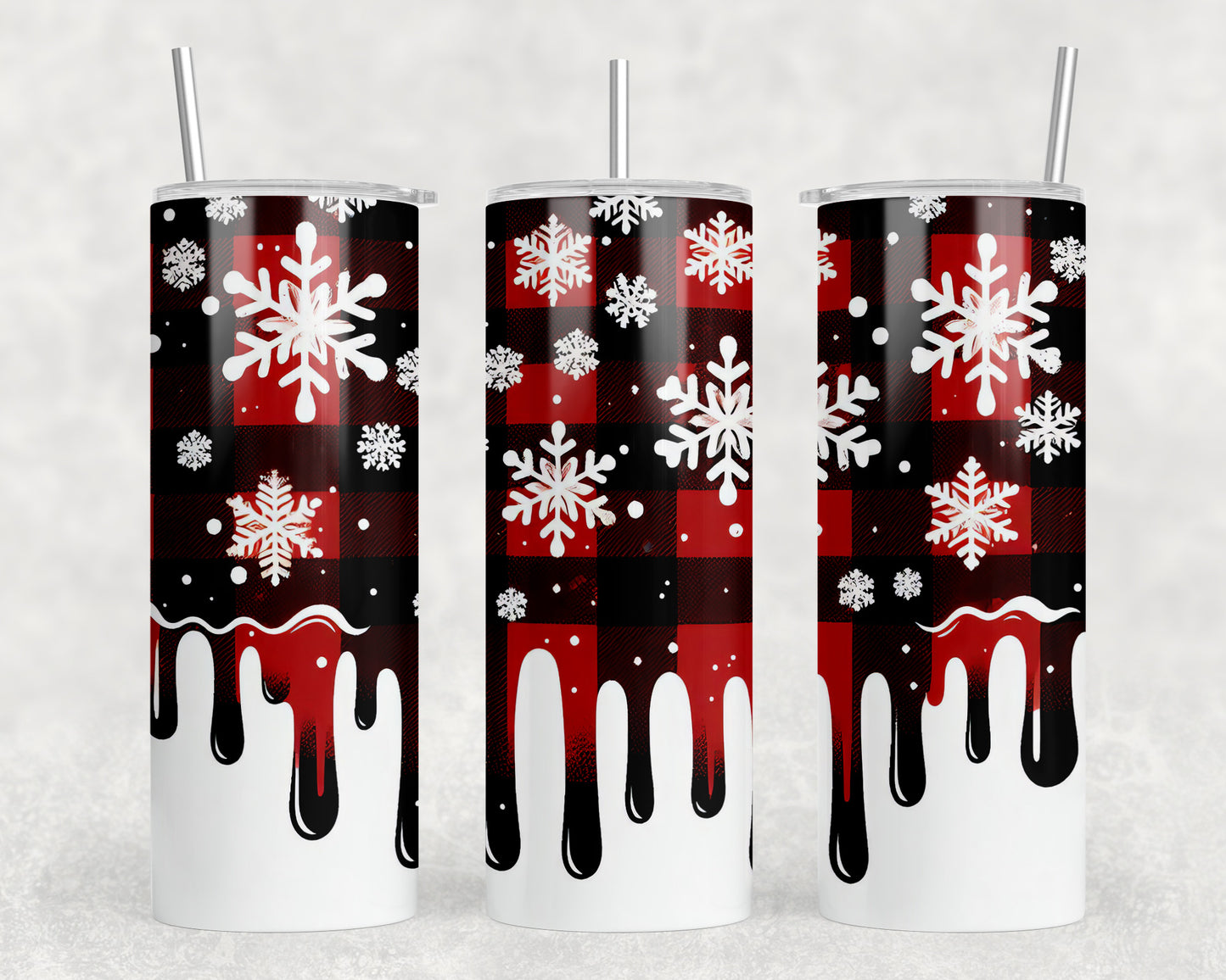 Christmas Winter Plaid 20oz Skinny Tumbler - 359