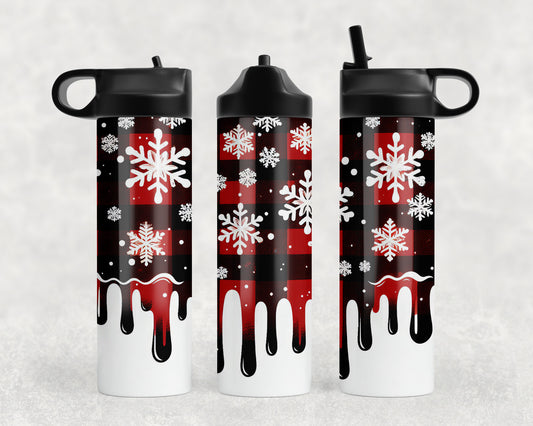 Christmas Winter Plaid Water Bottle - 359