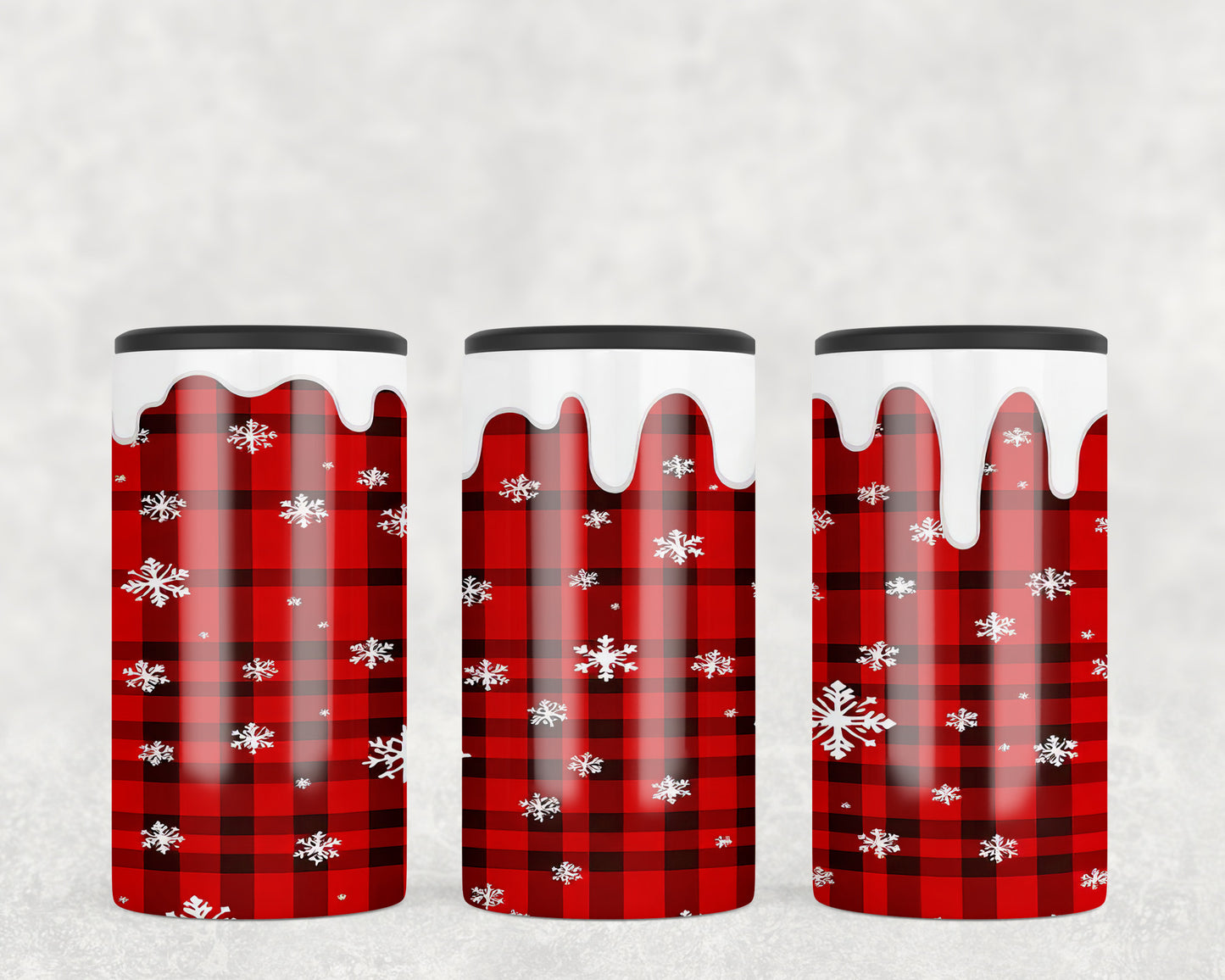 Christmas Winter Plaid 5-in-1 Can Hugger Tumbler - 360