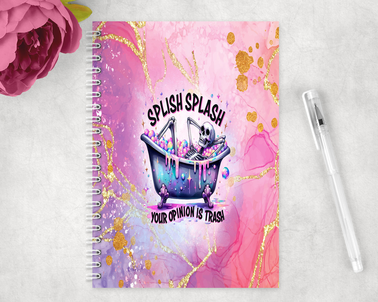 Funny Skeleton Spiral Lined A5 Journal - 363