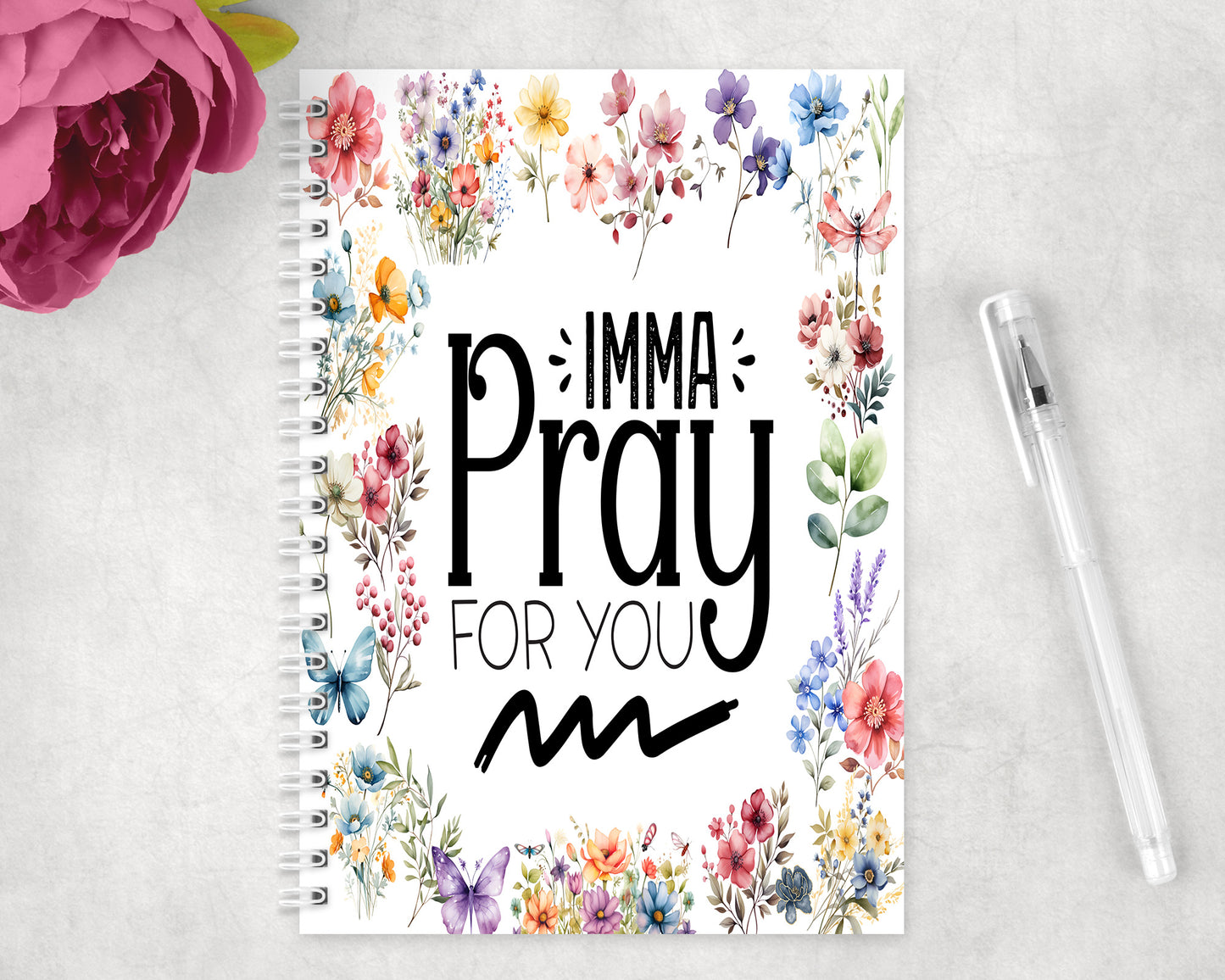 Funny Pray  Spiral Lined A5 Journal - 365