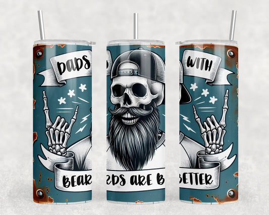 Skeleton Dad Beards 20oz Skinny Tumbler - 370