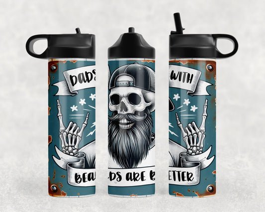 Skeleton Dad Beards Water Bottle - 370