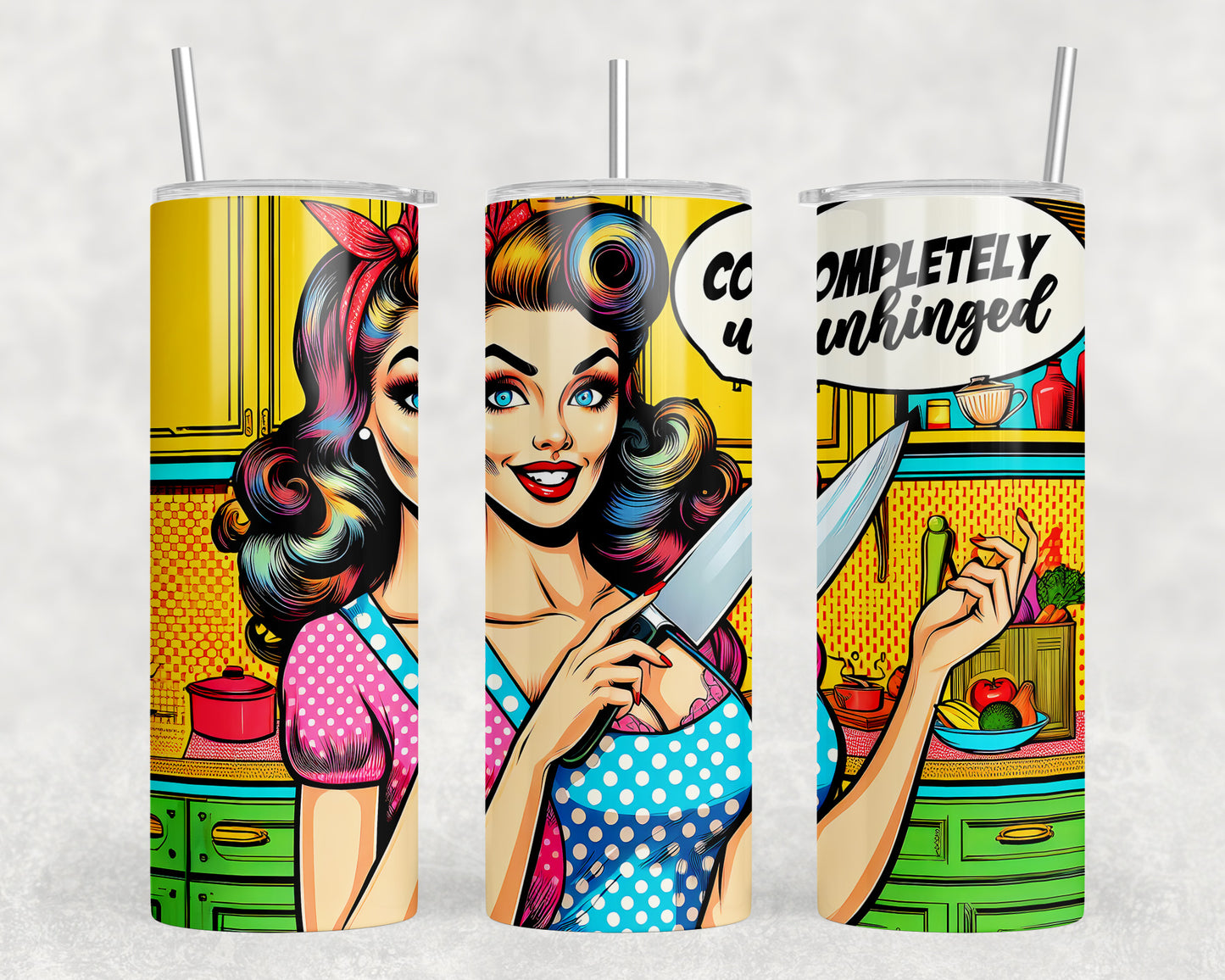 Funny Vintage Housewife 20oz Skinny Tumbler - 372