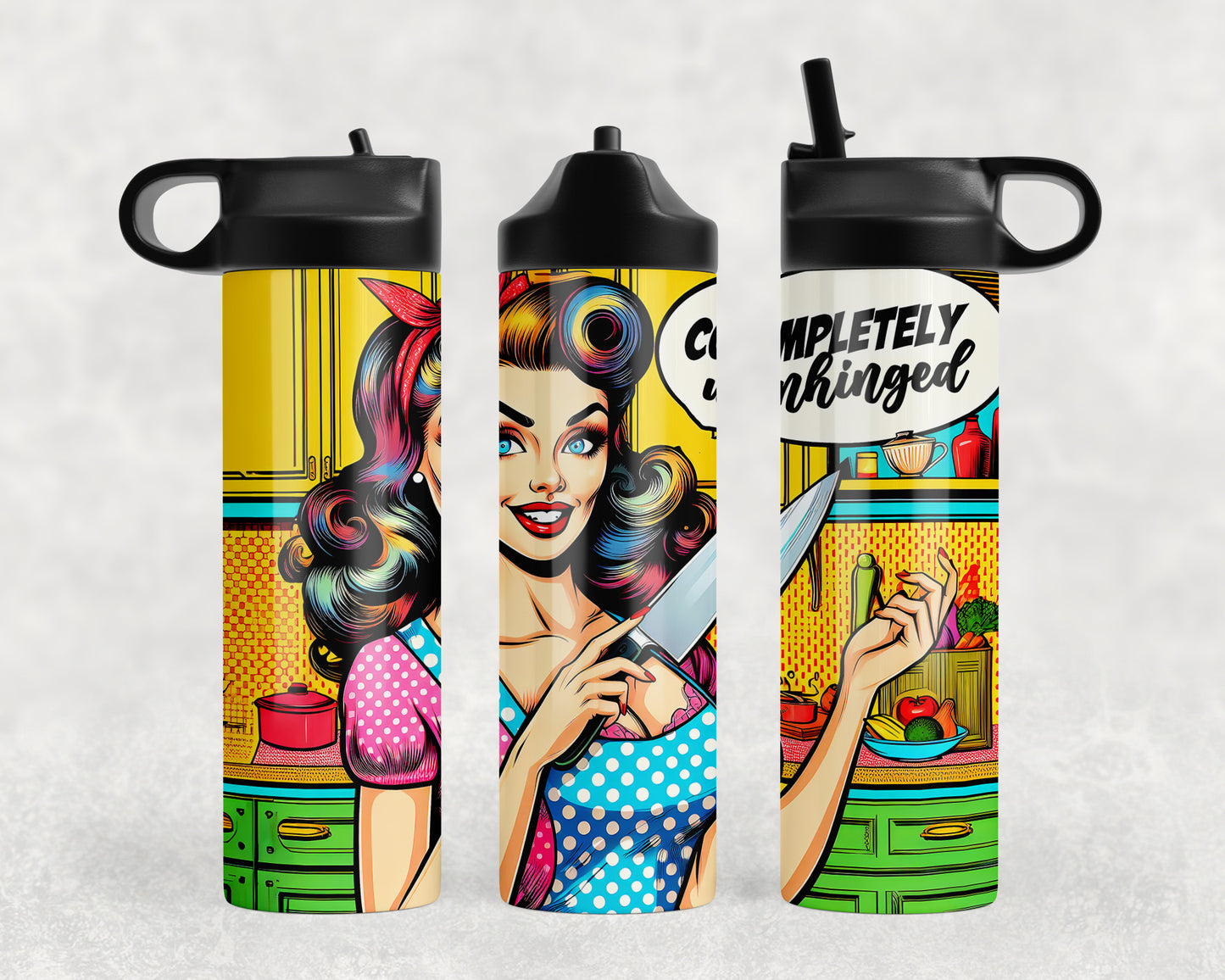 Funny Vintage Housewife Water Bottle - 372