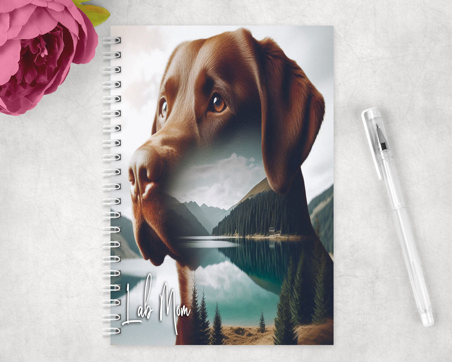 Labrador Dog Spiral Lined A5 Journal - 378