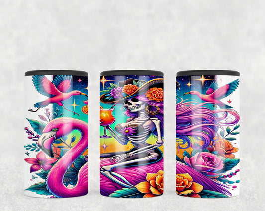 Skeleton Mermaid Flamingo 5-in-1 Can Hugger Tumbler - 383