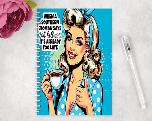 Funny Vintage Housewife Spiral Lined A5 Journal - 385