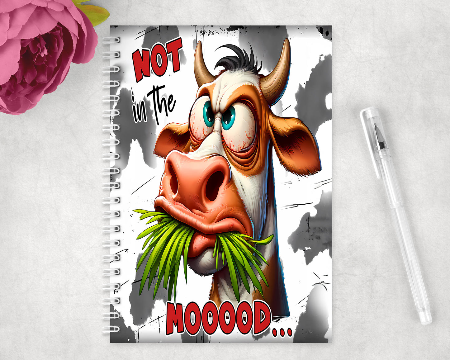 Funny Cow Spiral Lined A5 Journal - 389