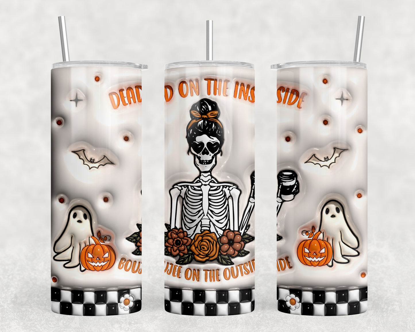 Funny Halloween Skeleton 20oz Skinny Tumbler - 391