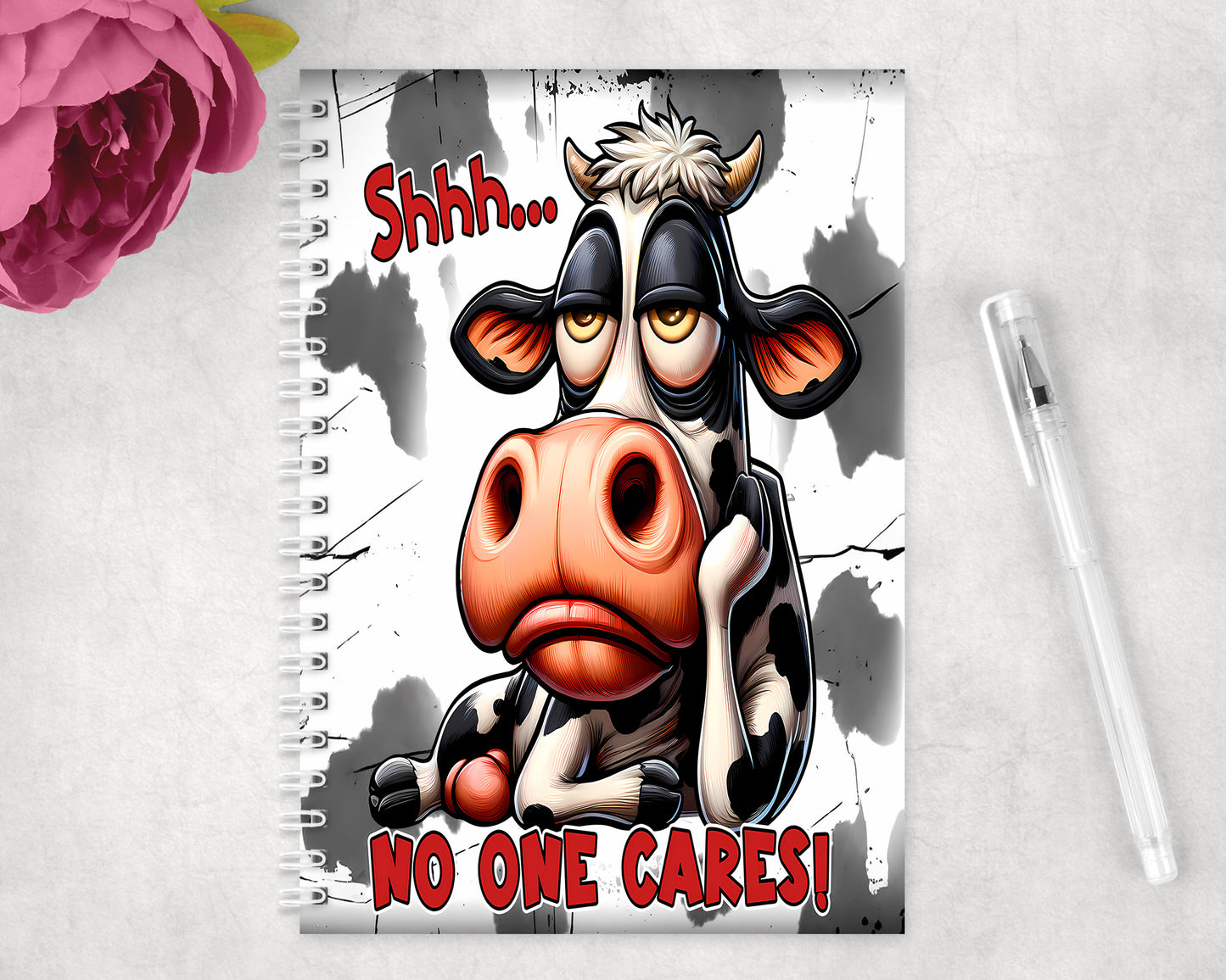 Funny Cow Spiral Lined A5 Journal - 396