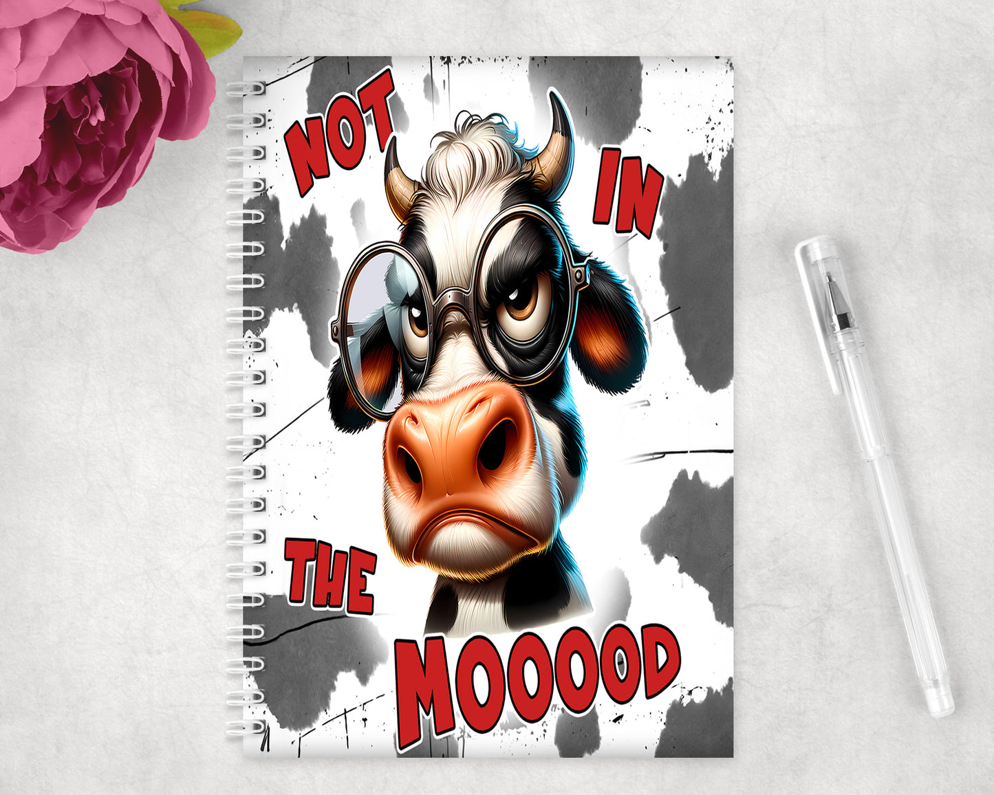 Funny Cow Spiral Lined A5 Journal - 405