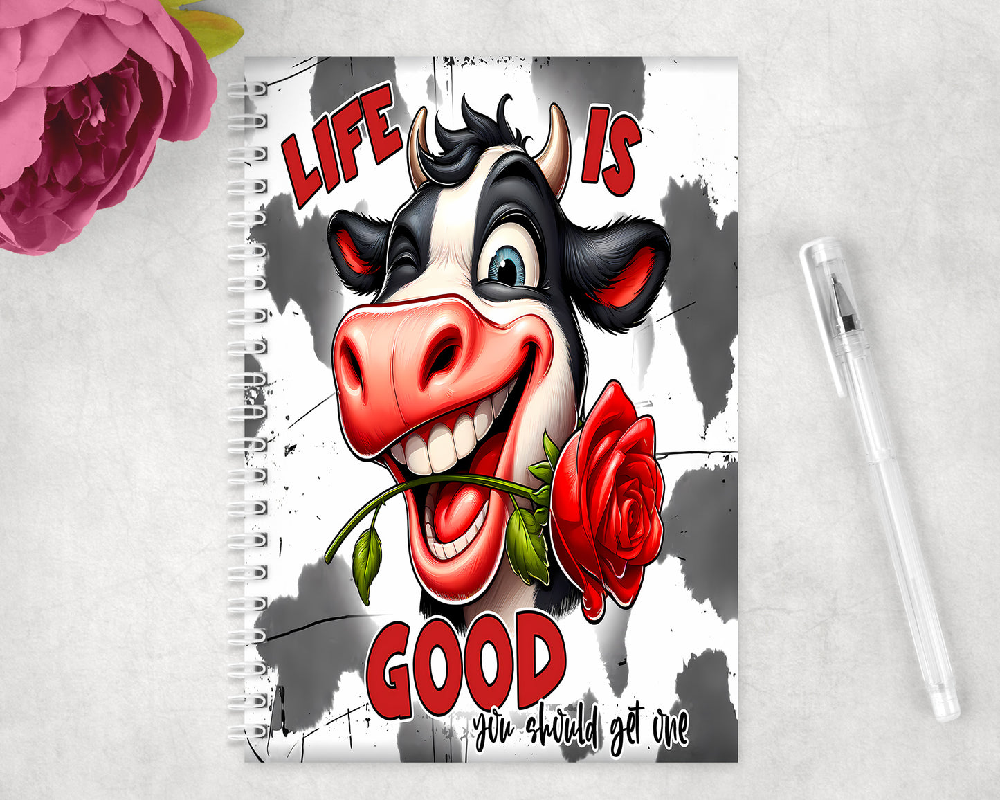 Funny Cow Spiral Lined A5 Journal - 407