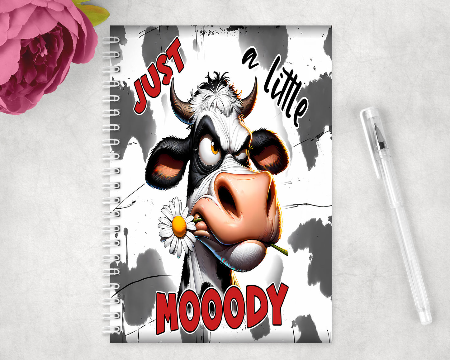 Funny Cow Spiral Lined A5 Journal - 410