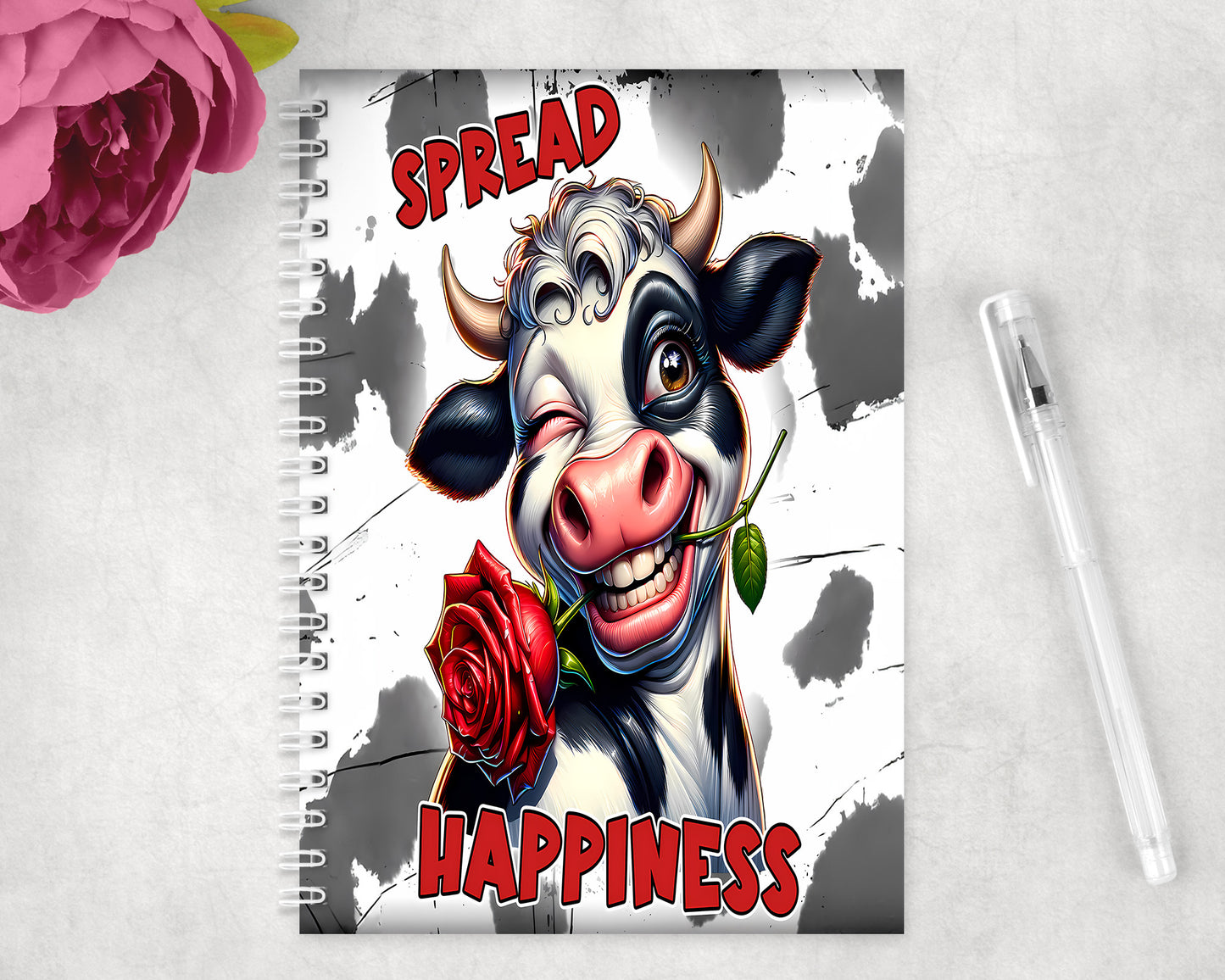 Funny Cow Spiral Lined A5 Journal - 411