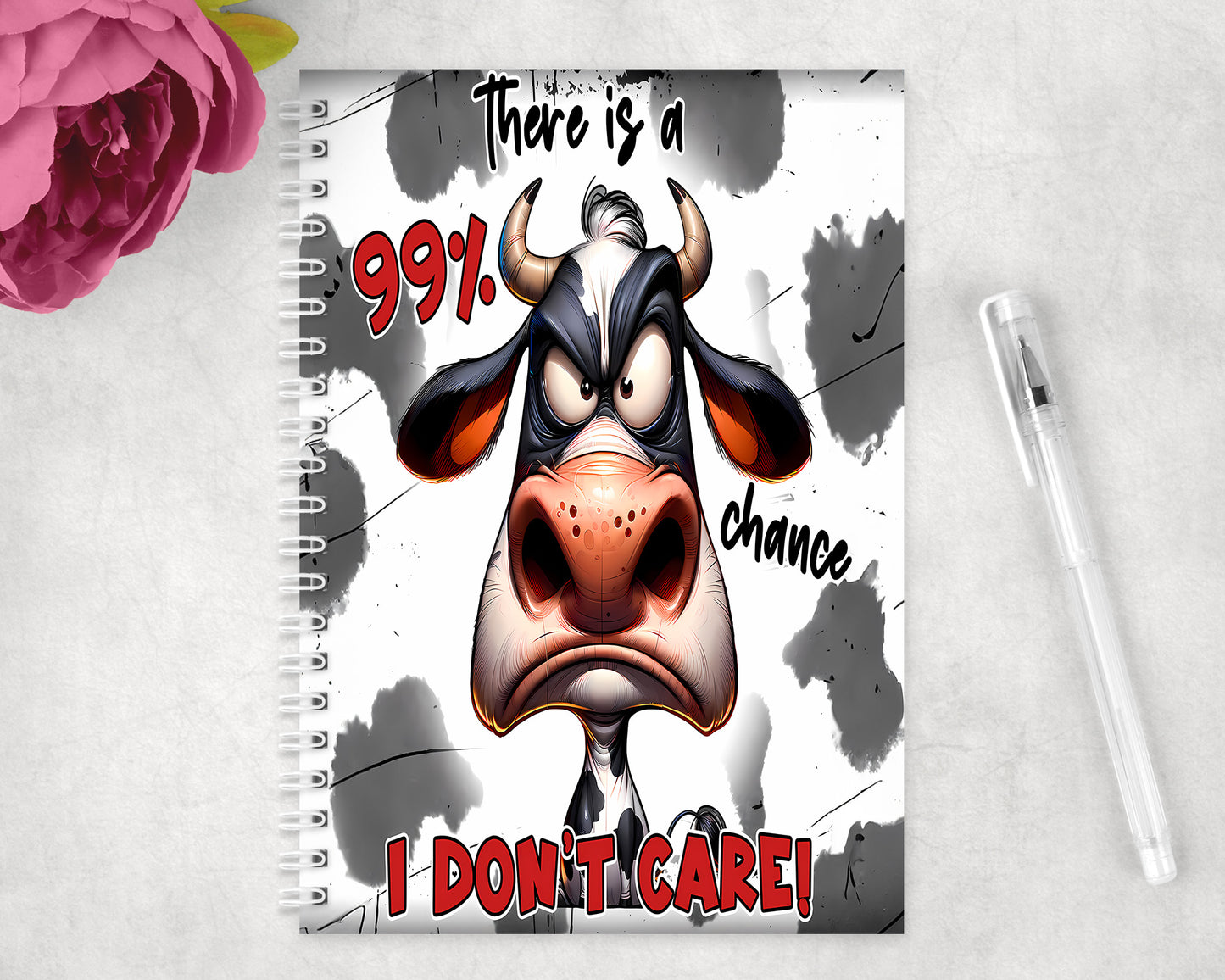 Funny Cow Spiral Lined A5 Journal - 413