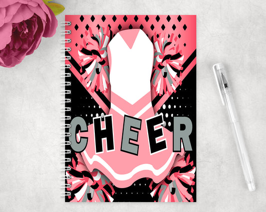 Pink And Black Cheer Spiral Lined A5 Journal - 415