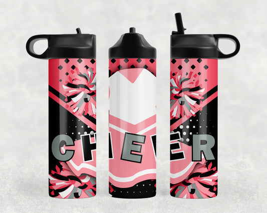 Pink And Black Cheer Water Bottle - 415