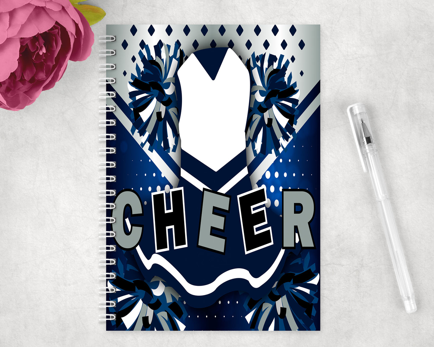 Blue And Silver Cheer Spiral Lined A5 Journal - 416